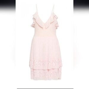 French Connection Adanna Pleat Lace Jersey Dress